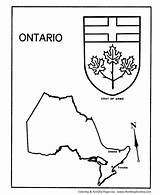 Coloring Pages Canada Ontario Coat Arms Sheets Map Activity Printable Honkingdonkey Choose Board Flag Maps Kids Canadian sketch template