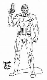 Punisher Drawing Draw Comic Muscular Men Getdrawings sketch template