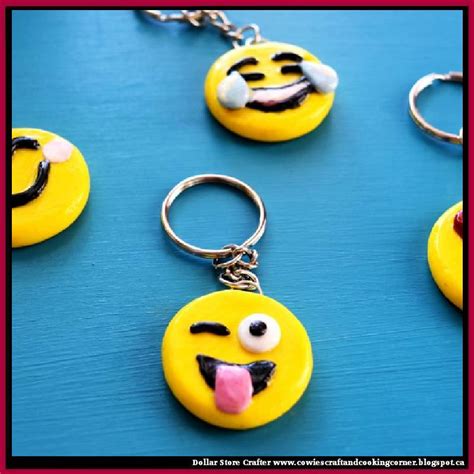 dollar store crafter diy emoji key chains party favors