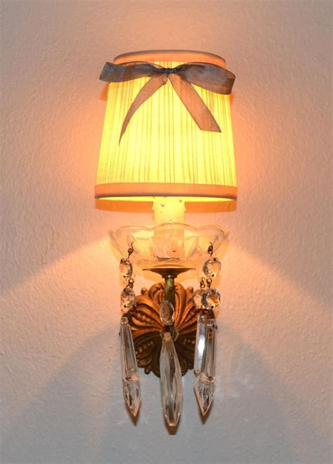 Vintage Mini Lamp Shades Blue Ribbon Lamp Shades Shabby