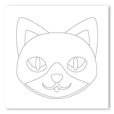 emoji  coloring wall graphic square cat face walls