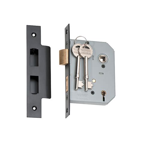 tradco  lever motice lock matt black mm  keeler hardware