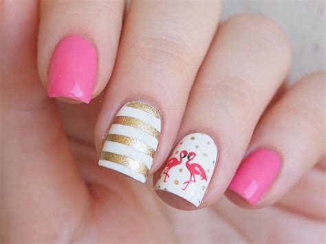 pink flamingo nail water decals flamingo nails tropical nails nail
