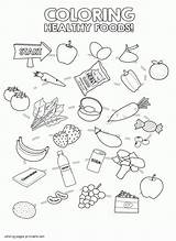 Healthy Coloring Food Pages Printable Unhealthy Foods Drawing Print Kids Eating Preschoolers Chart Pretty Davemelillo Boys Girls sketch template