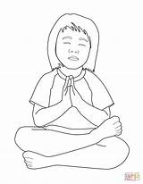 Praying Coloring Child Pages Printable Template Categories sketch template