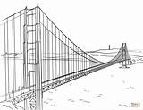 Bridge Coloring Gate Golden Pages Francisco San Drawing Printable Paper Sketch Template sketch template