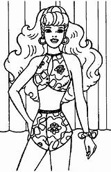 Barbie Pages Coloring Beach Dress Doll sketch template