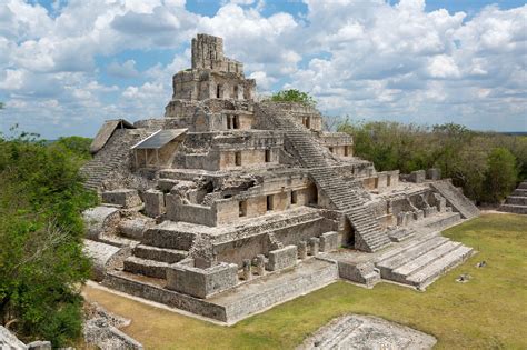 main temple  edzna campeche campeche archaeological site mayan ruins