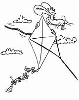 Coloring Pages Kite Printable Cartoon Kites Clip Library Clipart Popular Line sketch template