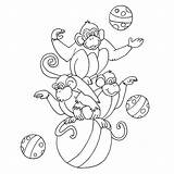 Circus Animals Coloring Pages Printable Cirque Singe Coloriage Imprimer Drawing Kb sketch template