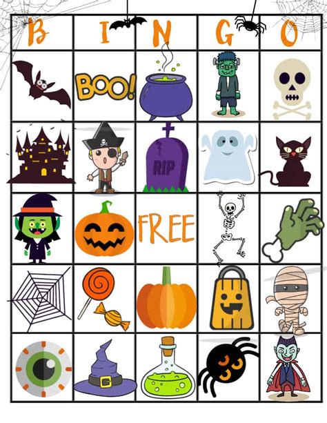 halloween printable bingo board