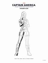 Coloring Widow Captain America Soldier Winter Printable Blackwidow Click Tweet sketch template