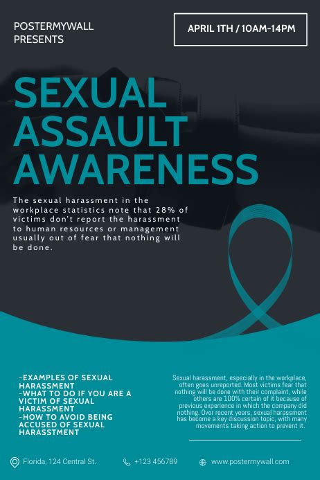 copy of sexual assault awareness month flyer template postermywall