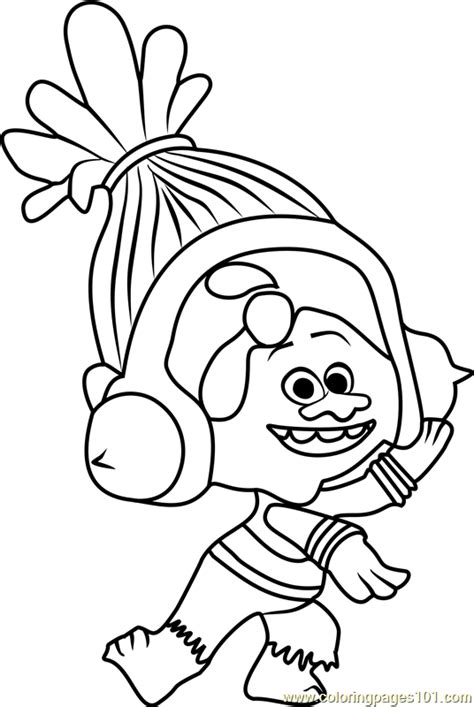 dj suki  trolls coloring page  kids  trolls printable