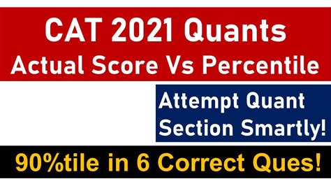 Cat 2021 Quants Actual Score Vs Percentile Get 90 Tile In 6 Correct