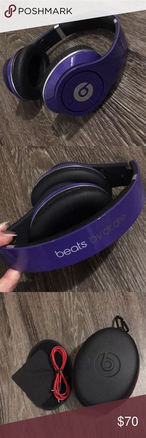 purple beats  dr dre cord included purple foldable beats  cord    great