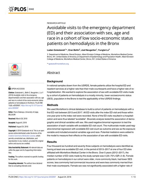 Pdf Avoidable Visits To The Emergency Department Ed And Their