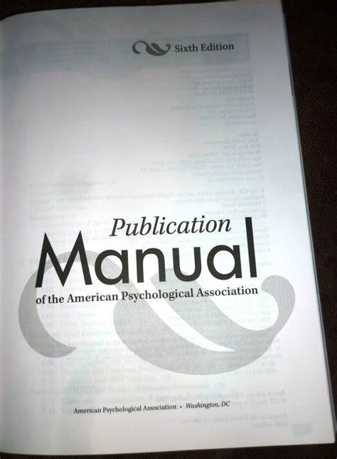 publication manual   american psychological associations sixth edition