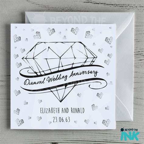 personalised diamond wedding anniversary card beyond the ink