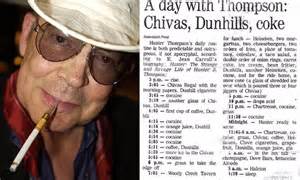 hunter  thompson required cocaine  starting  write  day daily mail