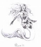 Mermaids Tattoos Siren Sirene sketch template