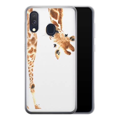 samsung galaxy  siliconen hoesje giraffe peekaboo leuke telefoonhoesjes