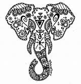 Mandala Mandalas Blanco Coloriage Elephants Elefante éléphant Mandela Procoloring Desde sketch template