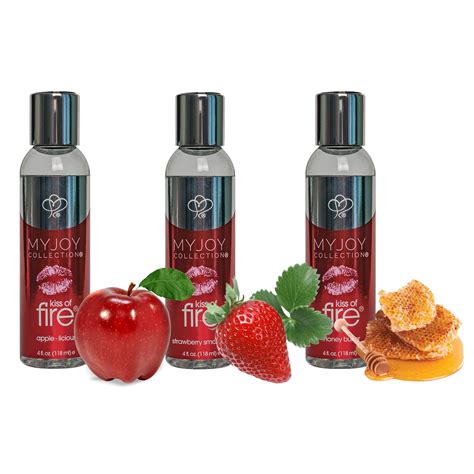 kiss of fire flavored and edible massage oil lotion made in usa