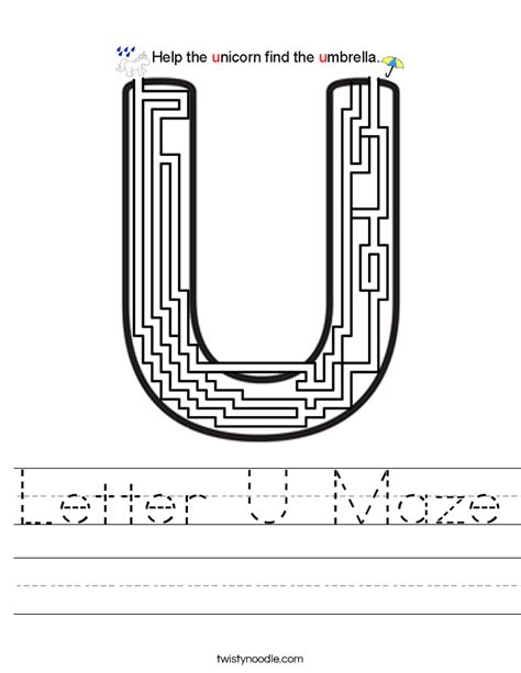 letter  maze worksheet twisty noodle