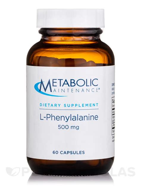 L Phenylalanine 500 Mg 60 Capsules Metabolic Maintenance Pureformulas