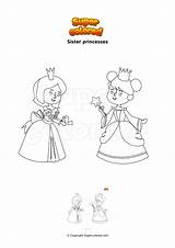 Colorare Disegno Princesses Sorelle Principesse Hermanas Supercolored Ausmalbild sketch template