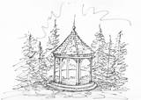Gazebo Sketch Landscape Garden Sketches Board Dunn Heather Moll Pencil Drawings Choose Paintingvalley sketch template
