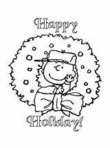Christmas Snoopy Coloring Peanuts Pages Lucy Charlie Brown Template Holiday sketch template