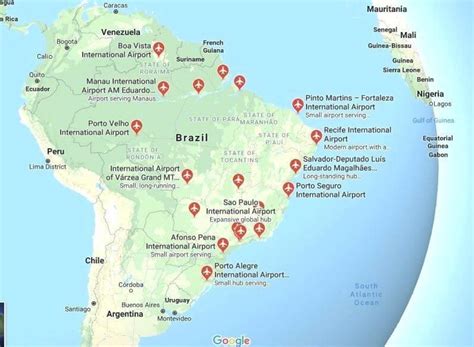 map  brazil airports airports location  international airports