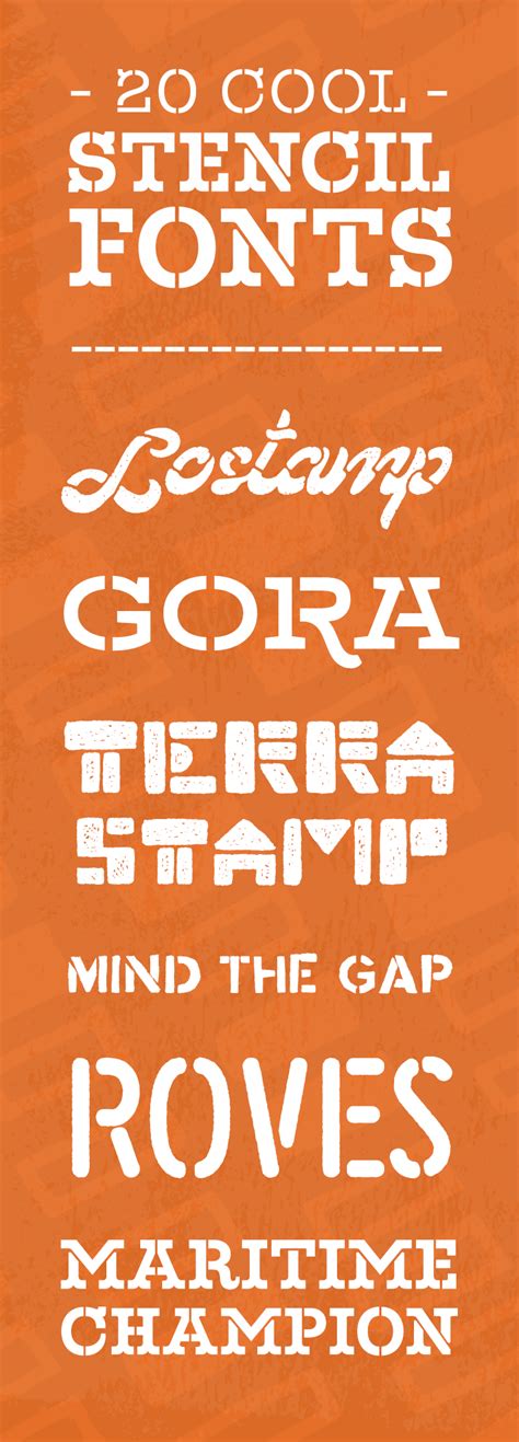 cool stencil fonts    design project creative market blog