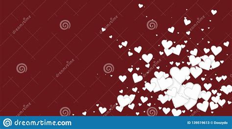 White Heart Love Confettis Valentine`s Day Explos Stock Vector