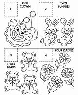 Counting Number Coloring Count Activity Objects Pages Sheets Sheet Paste Numbers Activities Learn Object Kids Fun Learning Recognition School Combination sketch template