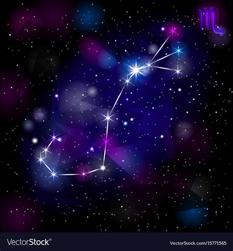 scorpio constellation with triangular background vector image