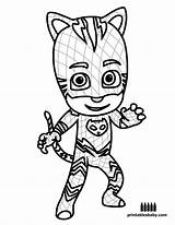 Pj Mask Coloring Pages Owlette Catboy Color Getcolorings Print sketch template