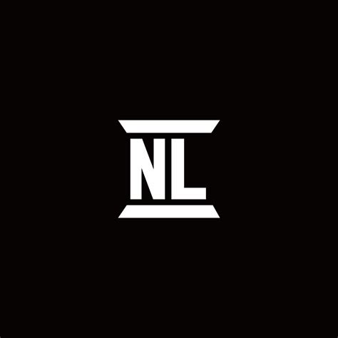 nl logo monogram  pillar shape designs template  vector art  vecteezy