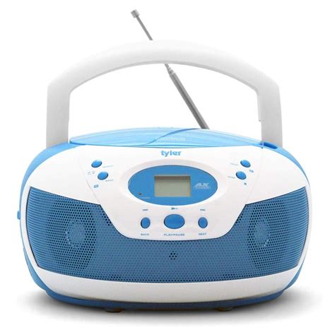 tyler portable neon blue stereo cd player  amfm radio  aux