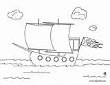 Boat Pirate Coloring Print Pages Hellokids Color sketch template