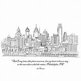 Skyline Philadelphia Drawing Philly Sketch Drawings Visit Paintingvalley Coloring Etsy York Pages Cartoon Origami Print Tattoo sketch template