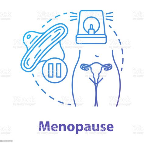 Menopause Blue Gradient Concept Icon Climacteric Idea Thin Line