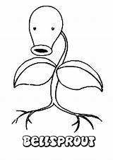 Pokemon Bellsprout Coloring Pages Grass Color Type Online Leafeon Para Colorear Print Planta Imagenes Label Printable Clipart sketch template