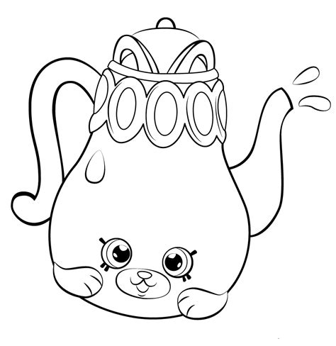 cute cartoon teapot coloring page  printable coloring pages  kids