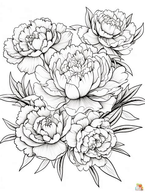 explore  beauty  peonies coloring pages  relaxation