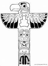 Coloring Yakari Totem Pole Poles Tlingit Native Characters Indians Totems Indien Coloriages sketch template