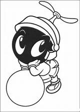 Baby Martian Marvin Coloring Pages Looney Tunes Printable Cartoon Kids sketch template