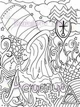 Aquarius Zodiac Astrology sketch template